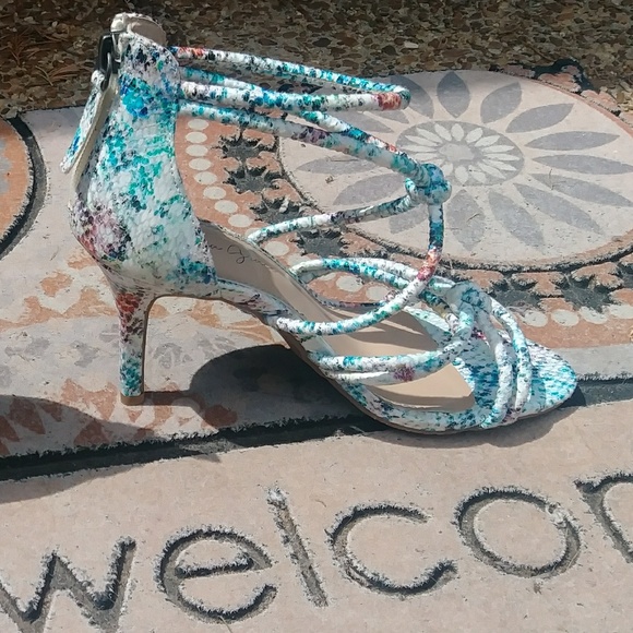 snake print low heels